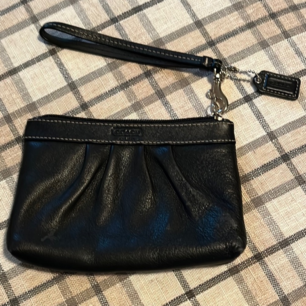 Black Leather Wristlet